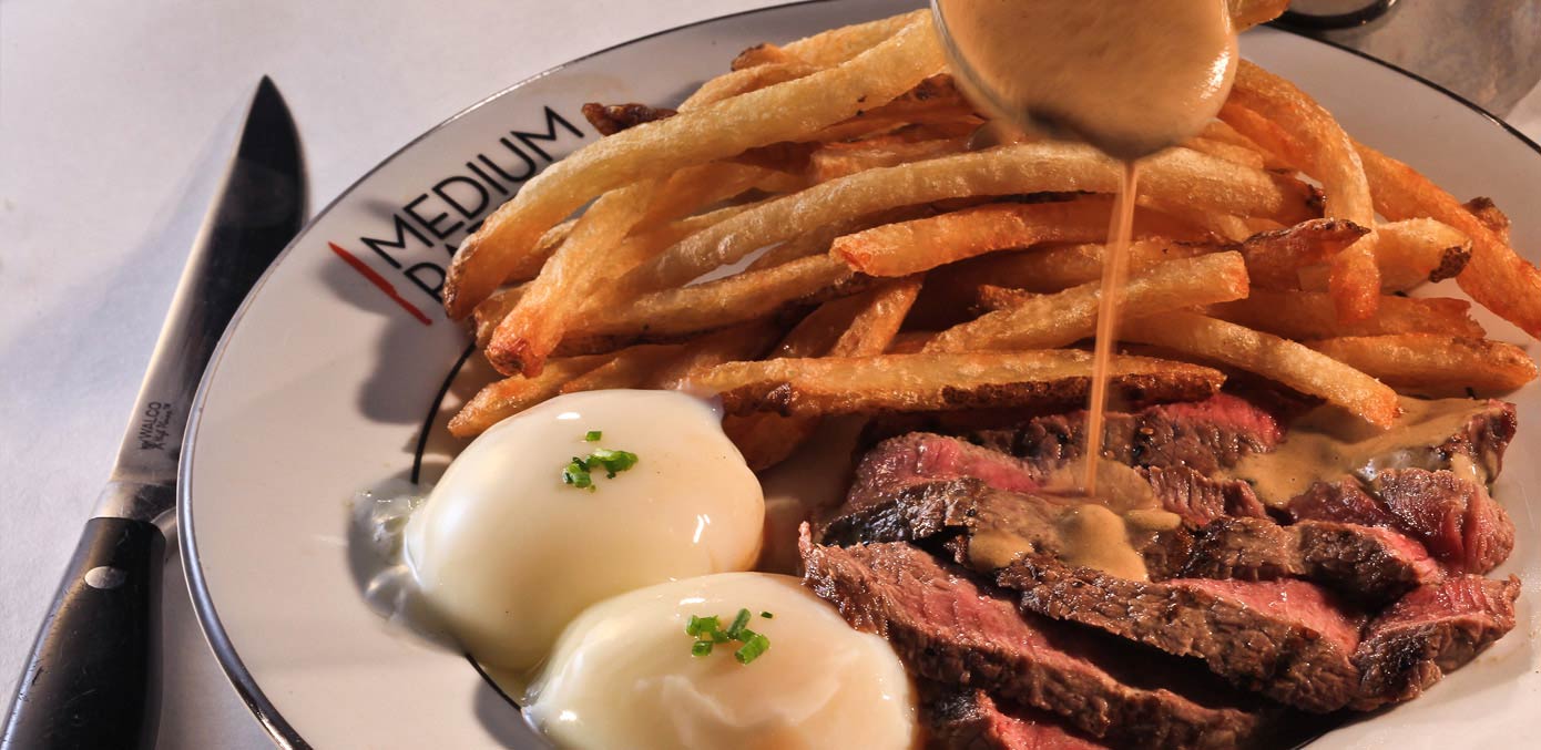 Steak Fries Two Eggs